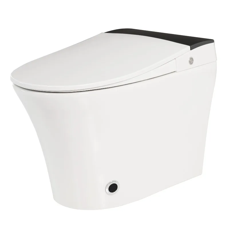 

Heated Seat Smart Toilet, One Piece Toilet, Automatic Flush Tankless Toilet without Bidet, with Foot sensor Flush, Blue Night Light, Knob Control, Power Outage Flushing, Soft Close Cover,White