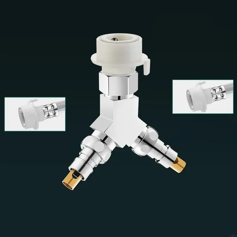 Imagen 5: Desviador agua vías latón con conector 1 entrada y 2 salidas, gestión flujos agua, accesorio resistente a