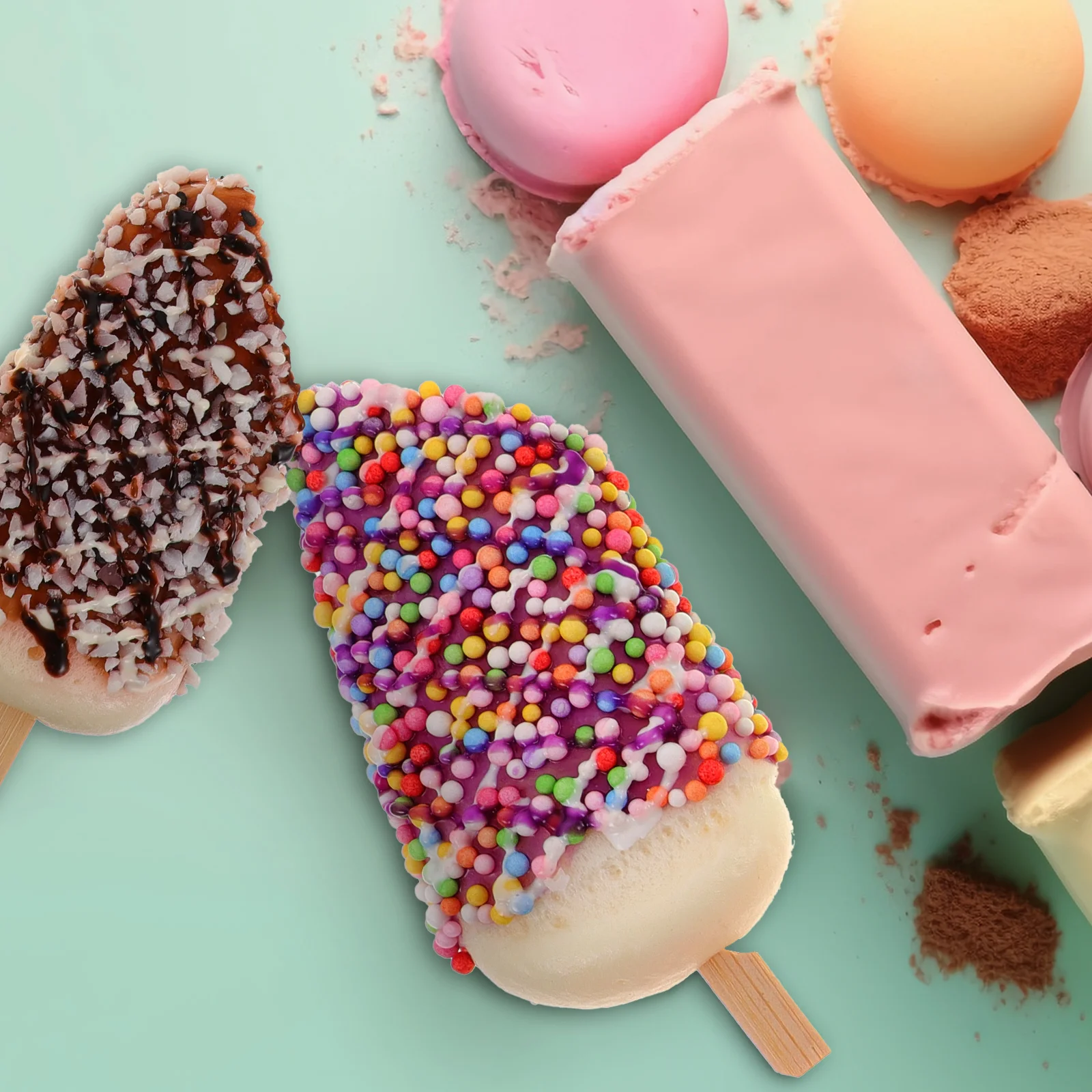 

6 Pcs Mini Simulated Porcelain Ice Cream Child Pu Fake Desserts Artificial Models