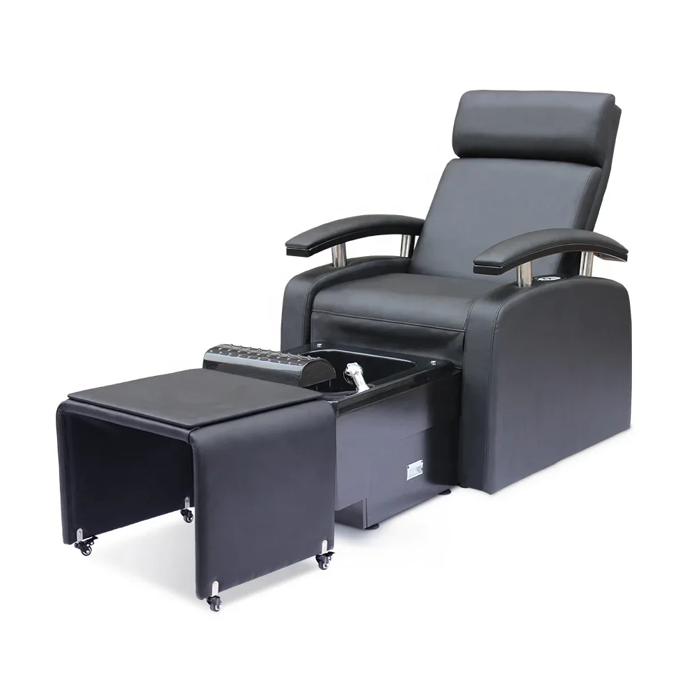 Wholesale Cheap Price Modern Beauty Salon Pipeless Whirlpool Sofa Foot Spa Black Pedicure Chair