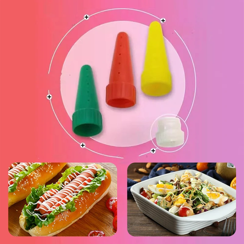 *3Pcs/Set Ketchup/Salad/BBQ Sauce Accessories Kitchen Ketchup Squeeze Bottle Plastic Syrup Dispenser Salad Dressing Dispensers