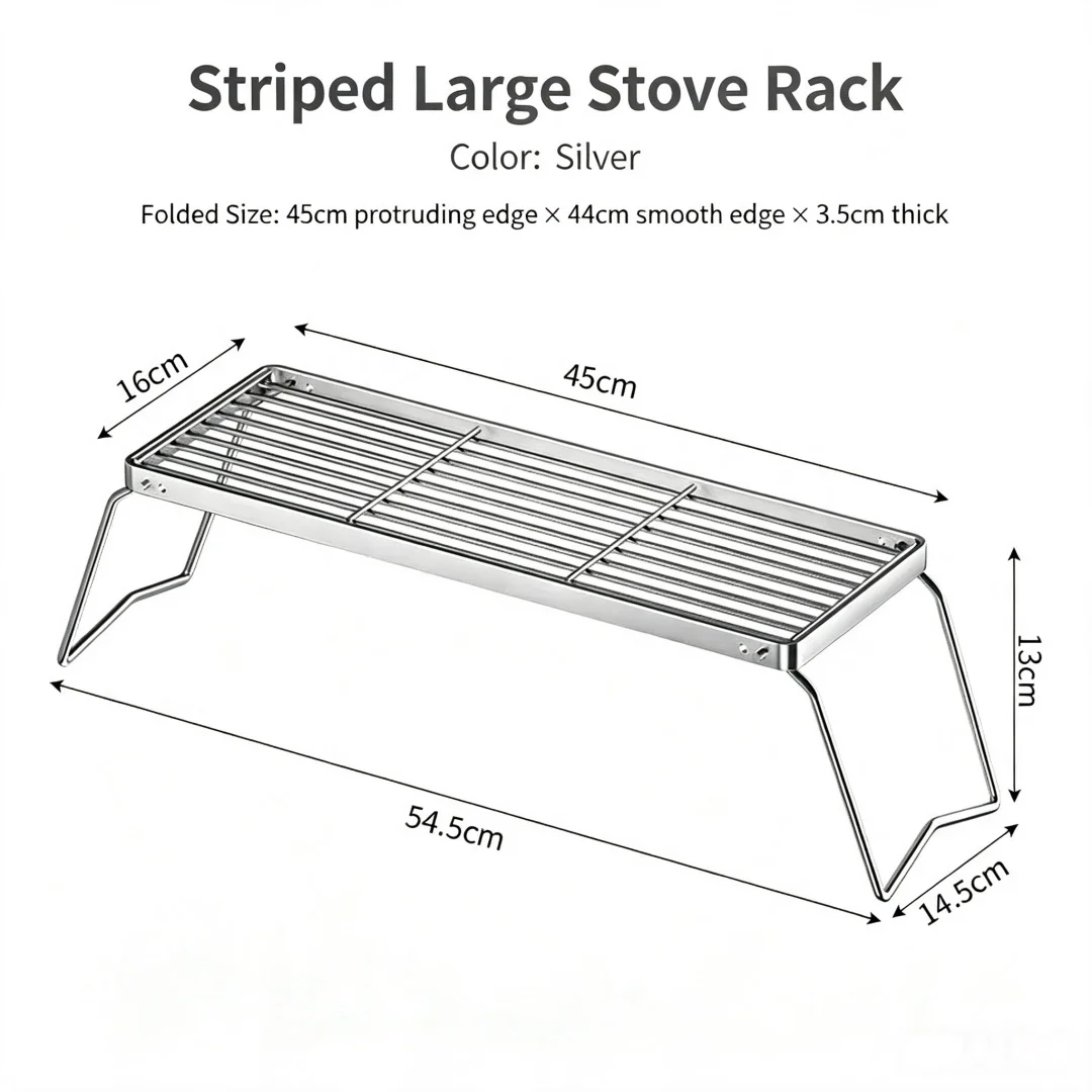 304 Stainless Steel Outdoor Burner Stand, Foldable Portable Camping Fire Pit Grill Rack, Barbecue Mesh Support Frame