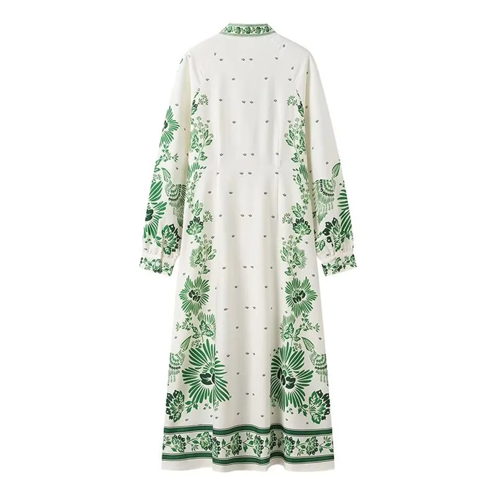 2024 Summer New Fashion Women\'s Casual and Elegant Design Sense European and American Style Printed Long sleeved Dress