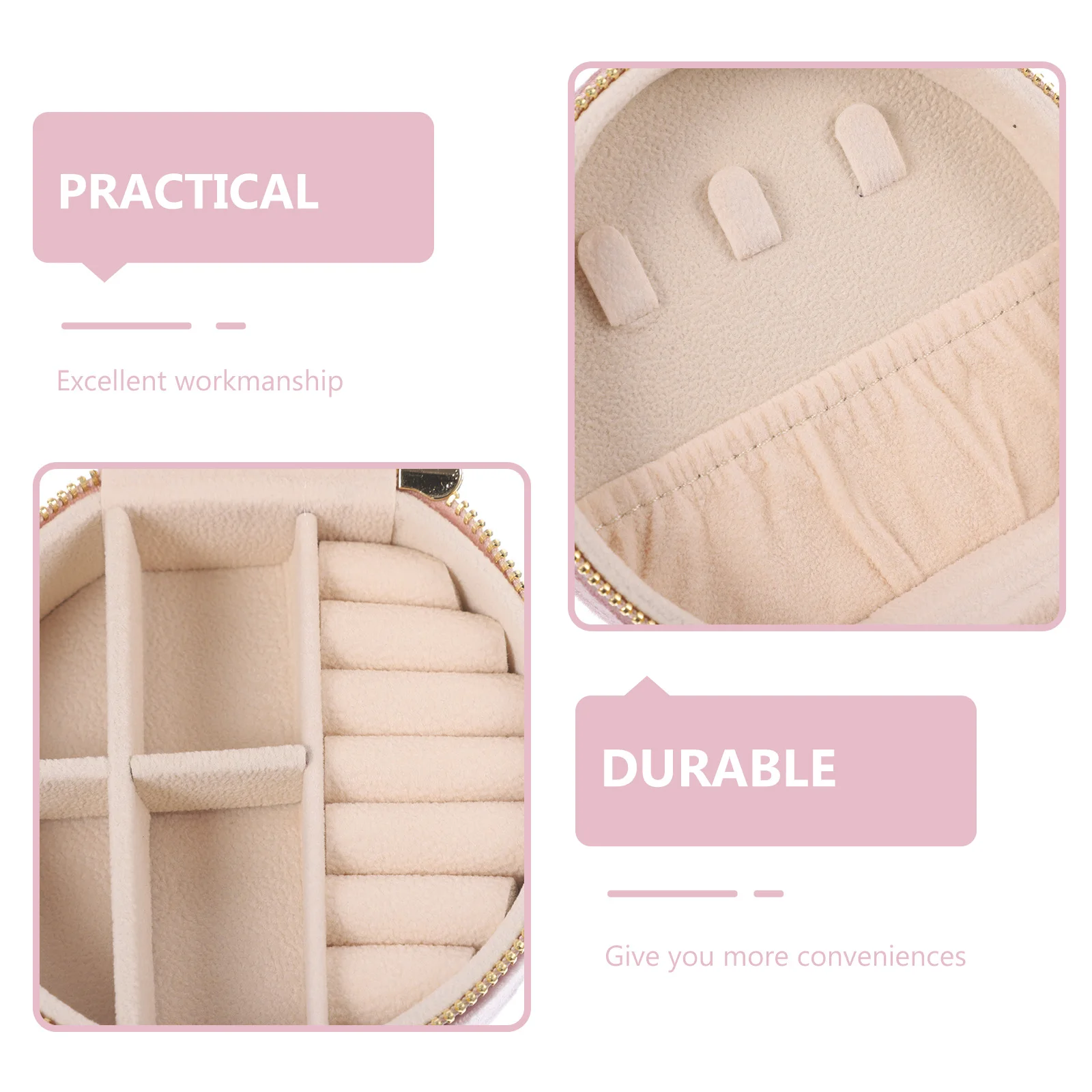 

Jewelry Box Ring Portable Case Travel Organiser Mini Necklace Holder Organizer Jewellery Flannel Small Traveling