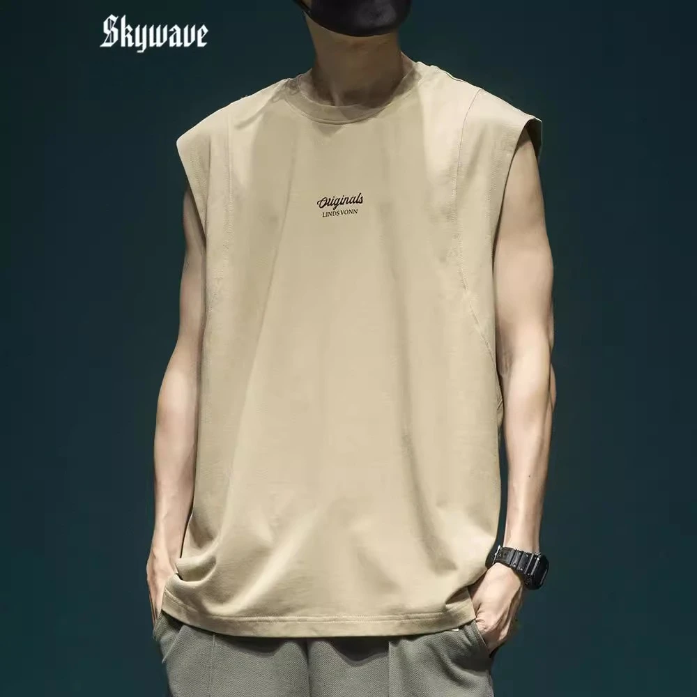 

Men's vest pure cotton trendy and versatile summer new sleeveless T-shirt loose sports vest sweatshirt fitness