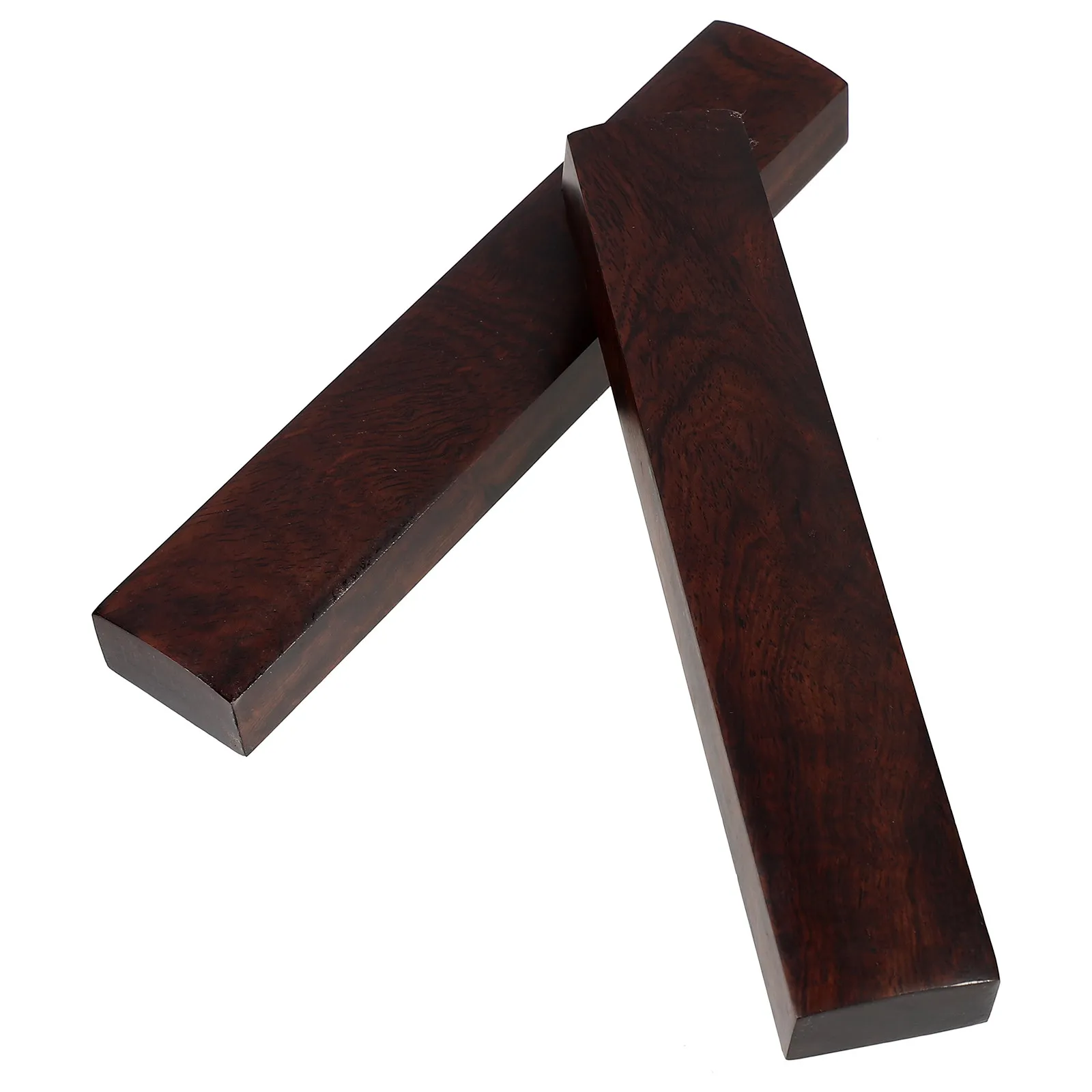 2Pcs Compact Black Catalpa Wood Paperweights Comfortable Grip Heavy Stable Desktop Paper Weight for Chinese Calligraphy Drawing