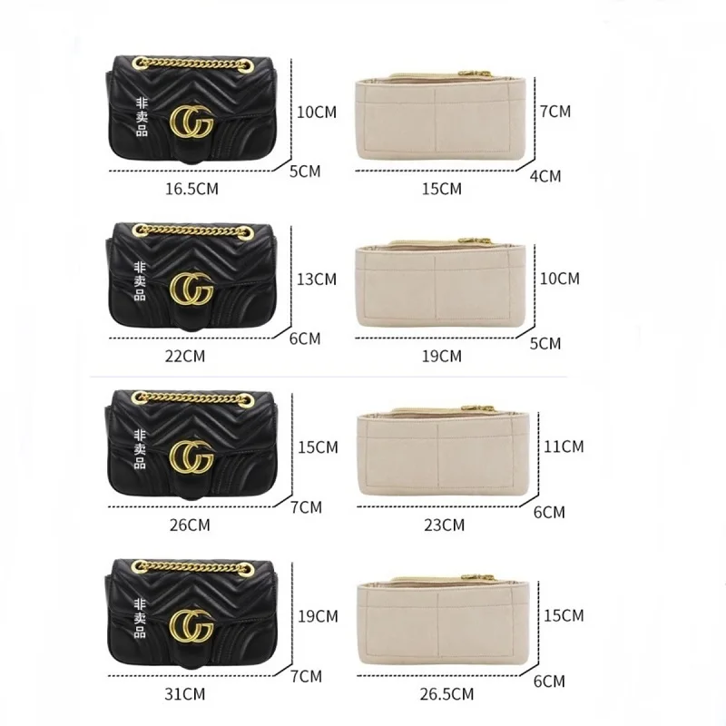 Bag Organizer For Gucci Marmont 22 26 31 Bag Insert Customized Color view 4