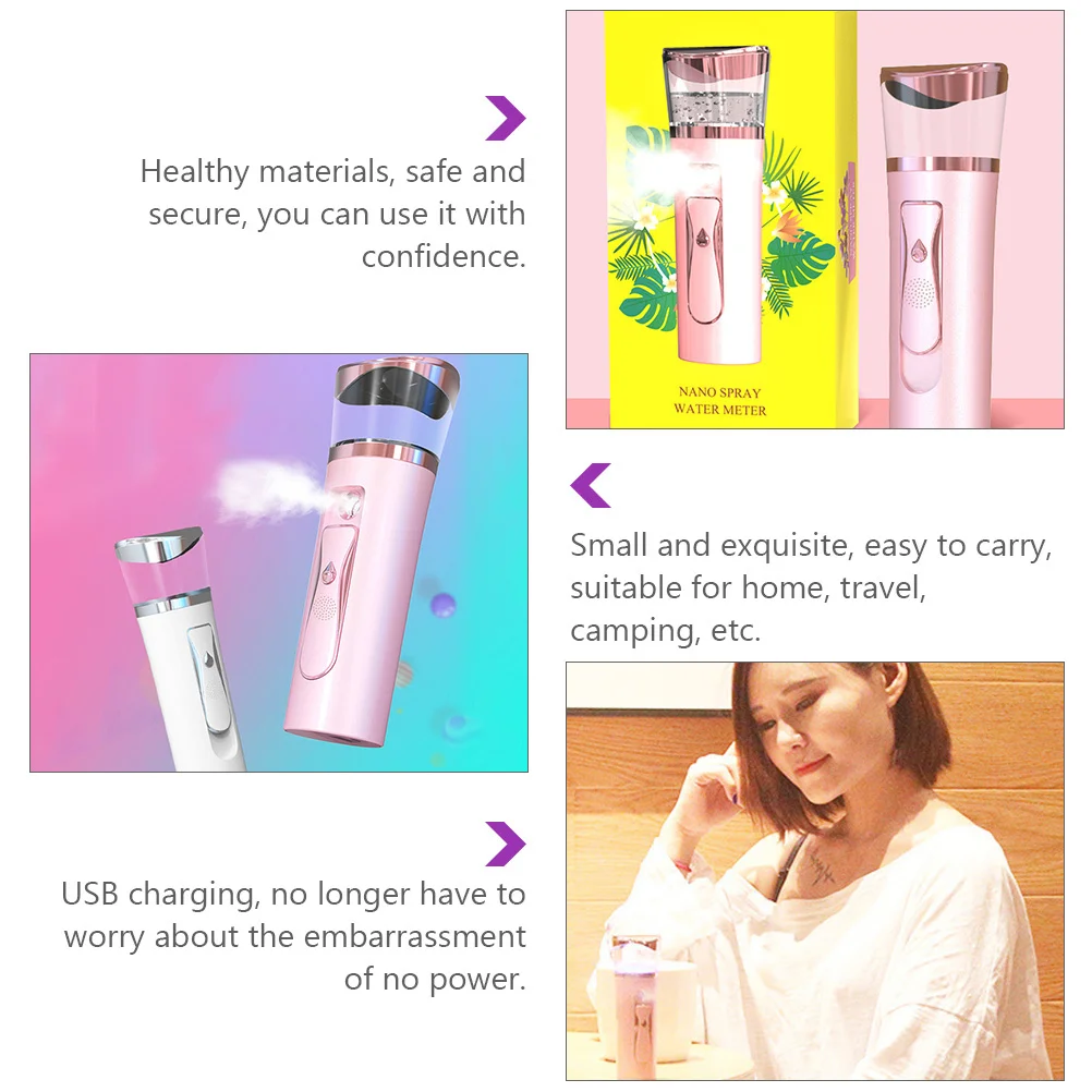 1 ensemble pratique Nano visage monsieur Portable hydratant visage brouillard pulvérisateur USB charge grand réservoir voyage Camping