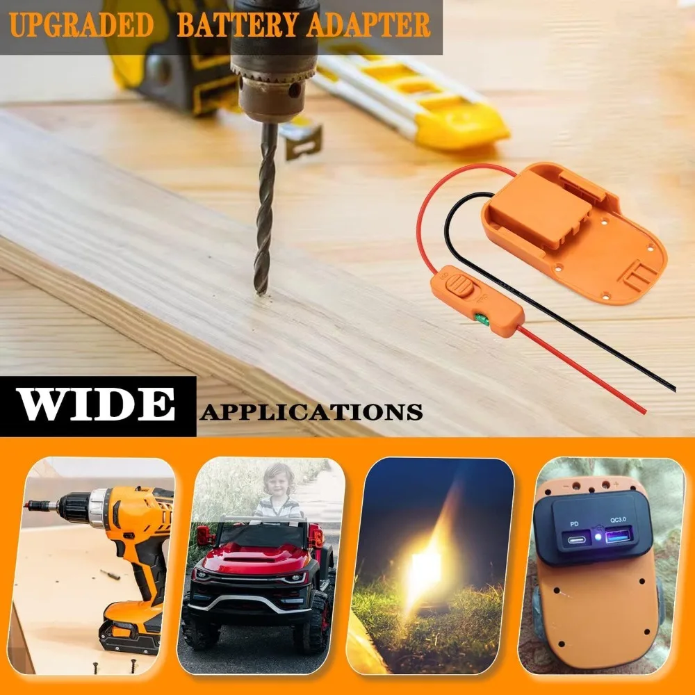 Imagem -02 - Adaptador de Bateria para Ridgid para Aeg Ferramenta Elétrica do Interruptor da Bateria 18v Kit Conversor de Bateria 14 Calibre com Fusíveis e Terminais de Fio
