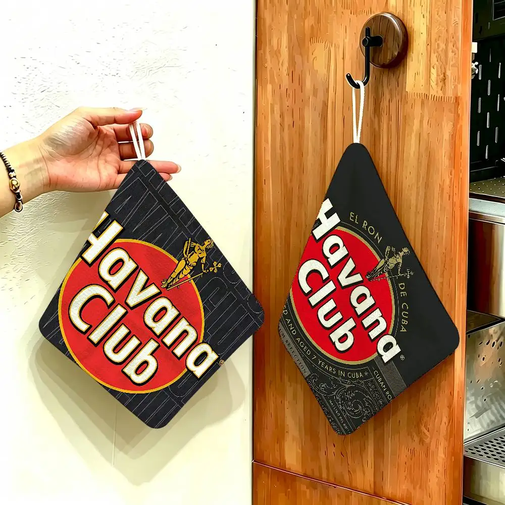 H-Havana C-Club Polyester Cotton Hanging Hand Towel, Super Absorbent Hand Wiping Towel for Daily Household Use