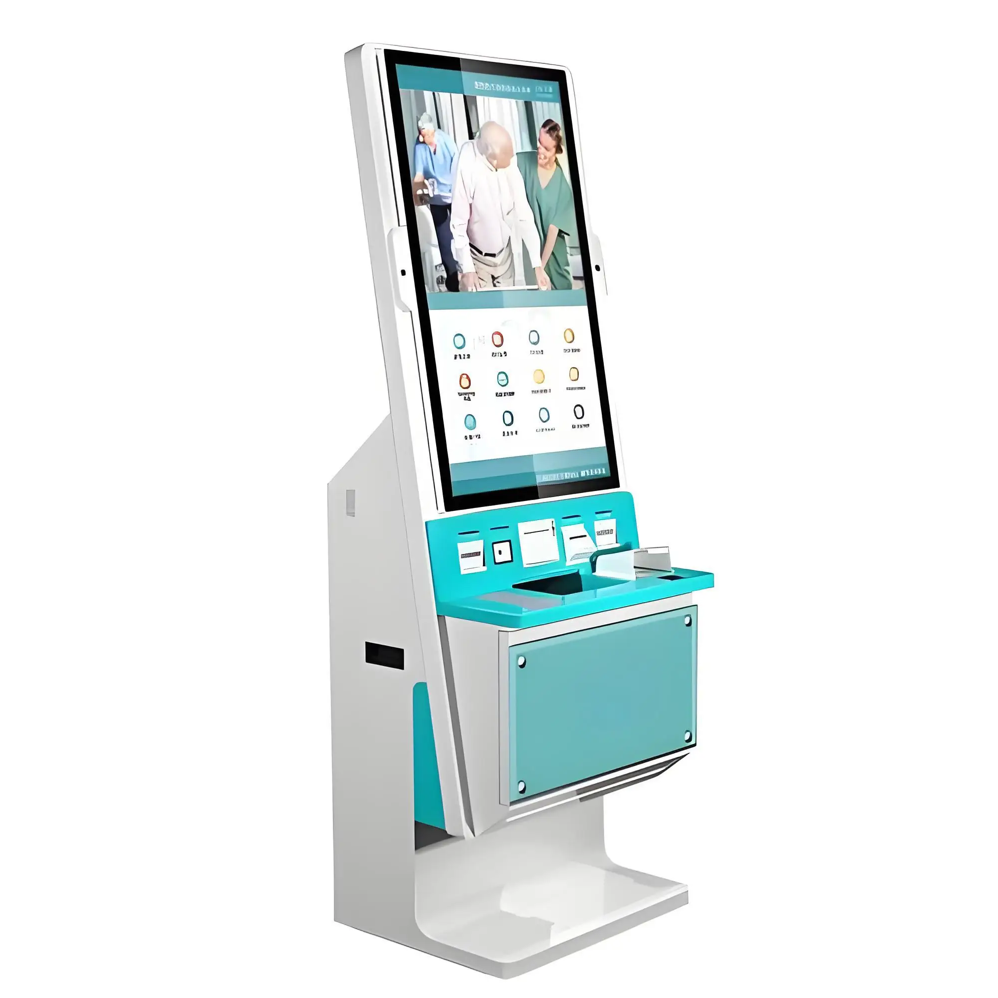 Queue Registration  with Function Touch Screen Terminal Machine Self Ordering Kiosk Self-Service Hospital Clinic Medical