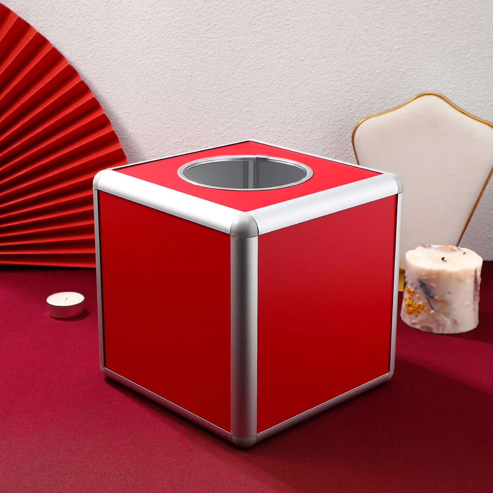 Lottery Box Raffle Ballot Container Aluminum Alloy Ticket Draw Large Capacity Gaming Events Decorative Balls