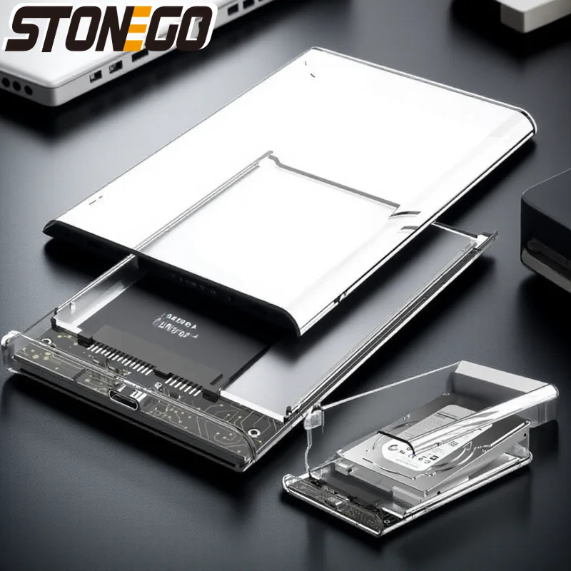 

Прозрачный корпус USB 3.0/3.1 для жесткого диска 2,5 SATA SSD 7 мм/9,5 мм без инструментов, совместимый с Win Mac Linux