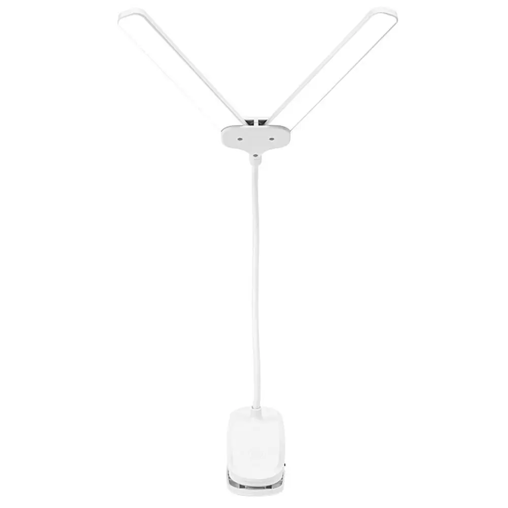 

3 Colors LED Clamp Double Head Desk Lamp Touch Dimming Eye Protection Bedroom Table Lamp Flexible Energy-Efficient