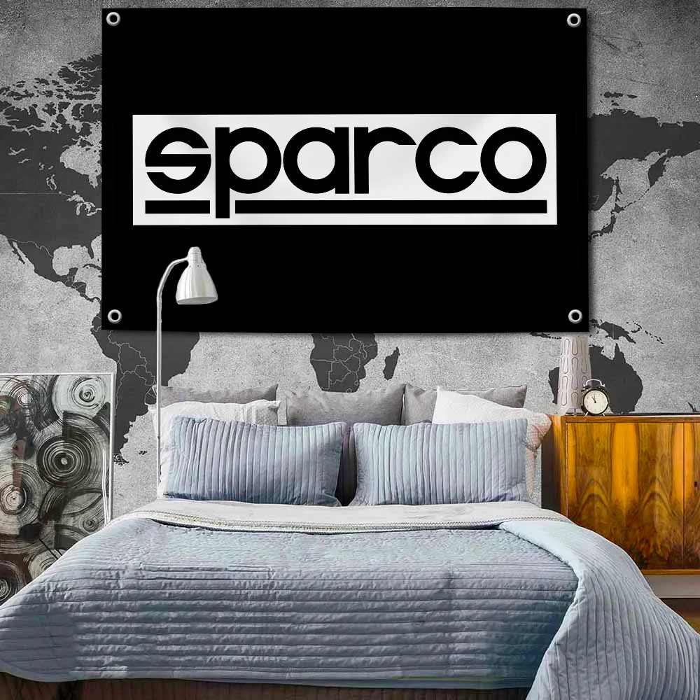 A sparco Flag Hanging Flags 2×3ft 3×5ft Banner for Garage Wall Tapestry Curtain Rcing Flag 90x150cm Banner for Garage Bar Home