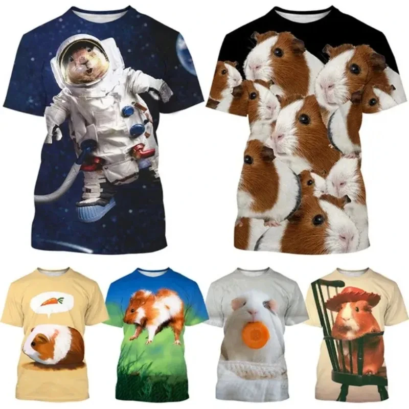 New Summer 3D Cute Animal Guinea Pig Printed T Shirt For Men Kid Fashion Funny Short Sleeves Animal Lovers Clothing Harajuku Top