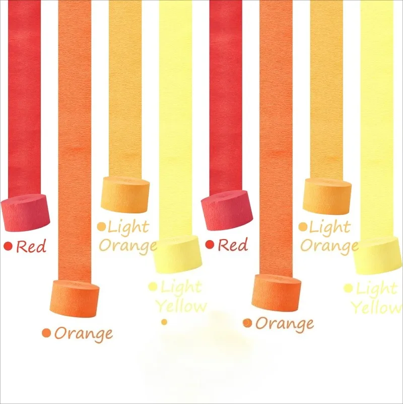 Umweltfreundliche Orange Luftschlangen Party-Dekoration 4 Rollen Orange Krepp-Papier Luftschlangen für Geburtstagsfeier Luftschlangen für Hintergrunddekoration – Detail 3