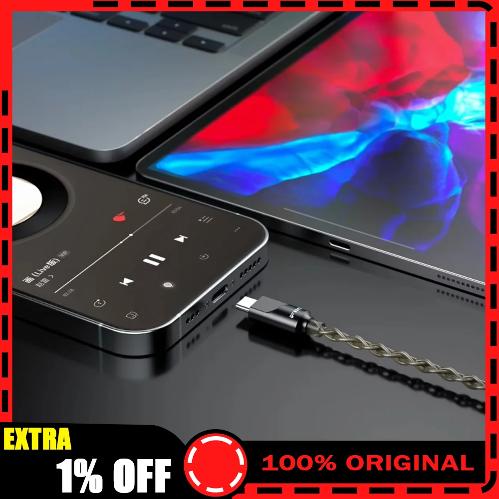 FOR FiiO LS-TC2 0.78mm 2-Pin Headphone Upgrade Cable, Type-C Interface Supports DSP Audio Decoding & Microphone Voice Calls