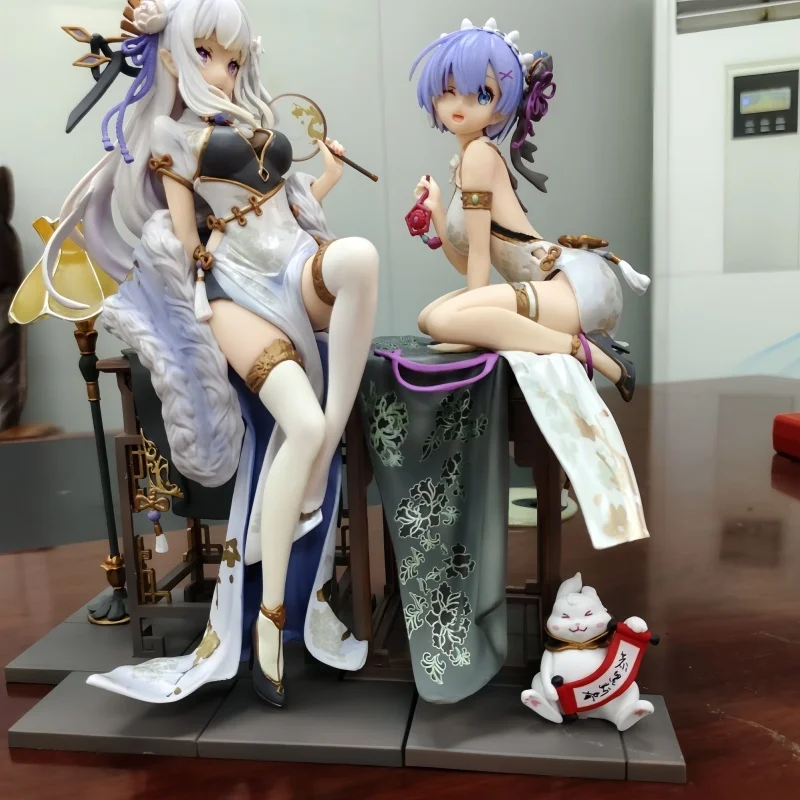 Hot Re:Life In A Different World From Zero Emilia Anime Figures Model Toys Emilia Rem Action Figures Pvc Ornamen Doll Xmas Gifts