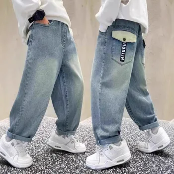 Boys Straight Jeans 4-14Y 3 Autumn Children Boys Straight Pants UNITIM Young Teenagers Boys Jeans 4-14Y Kids Boys Denim Pants Versatiel Junior Boys Trousers 3