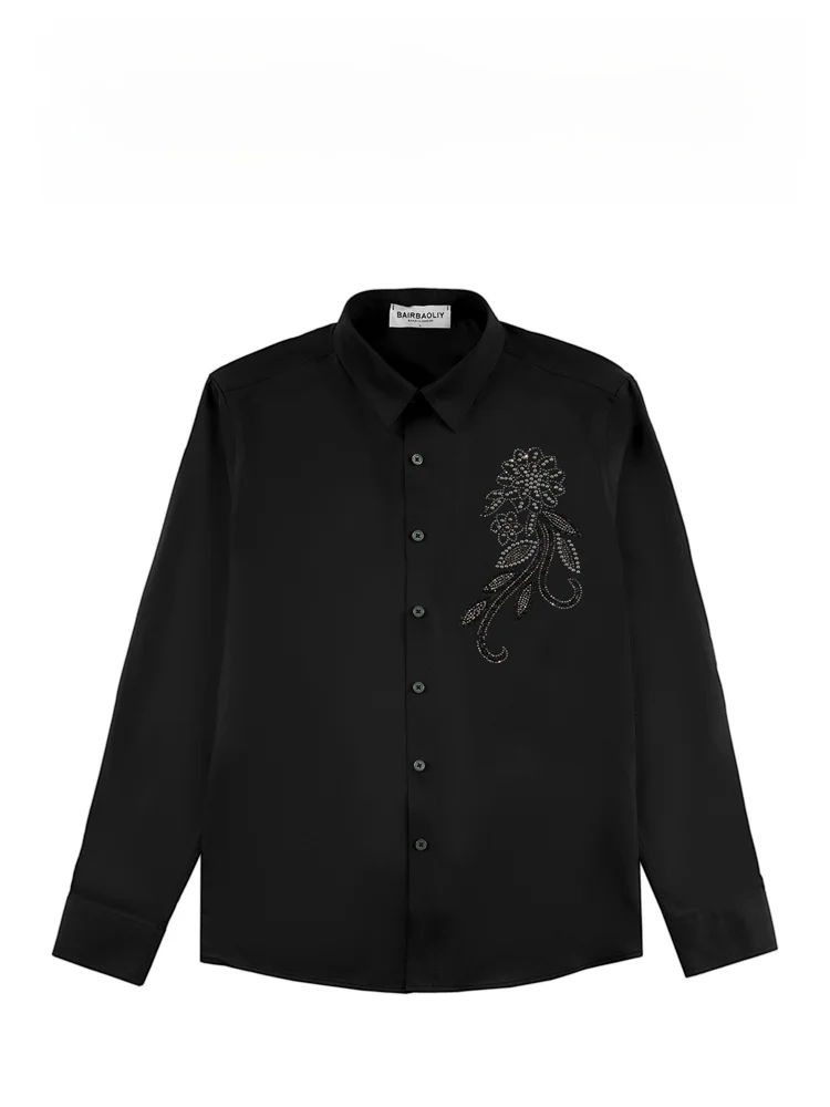 

BAIRBAOLIY Faionable Men's Long Sve irt Tee-Proof Diamond Heat Treaent Luxury Waterproof Oil-resistant Casual Wear