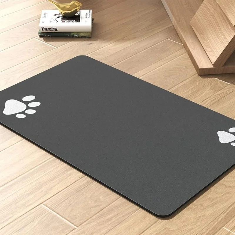

Cartoon Solid Color Diatomaceous Earth Cat Paw Pet Feeding Absorbent Quick Drying Household Mat