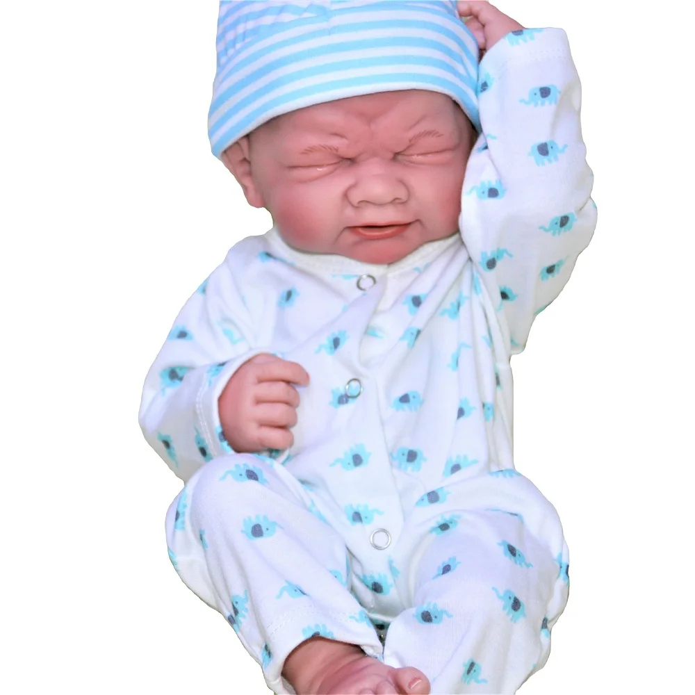 14 Inch Crying Reborn Baby Doll - Lifelike Vinyl Doll with Weeping Expression, Poseable Body for Photography, Pretend Play, Coll