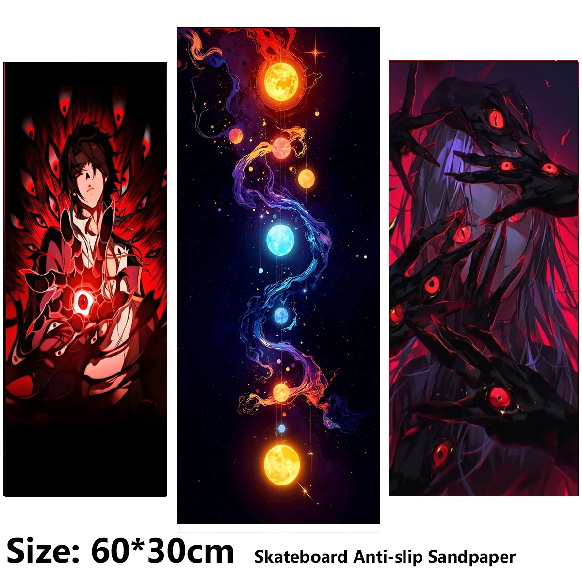 

Electric Scooter Anti-slip Sticker Sandpaper Skateboard GripTape Sheet 60*30cm Multi-colored Comic Pattern