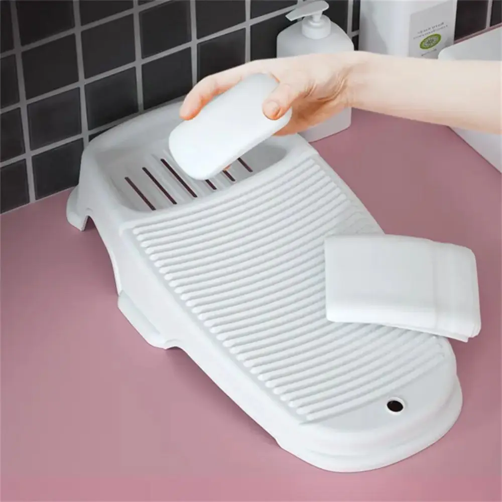 لوح غسيل مع حامل صابون سميك لغسل اليدين ألواح الغسيل ثقوب الصرف تصميم غير قابل للانزلاق حامل غسيل الملابس القذرة