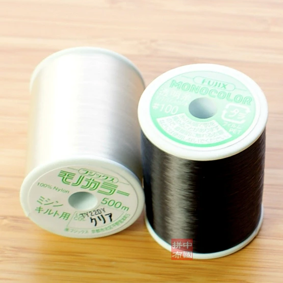 JAPAN Fujix Super fine  black white Sewing thread transparent invisible line  500meters/roll  NO.100