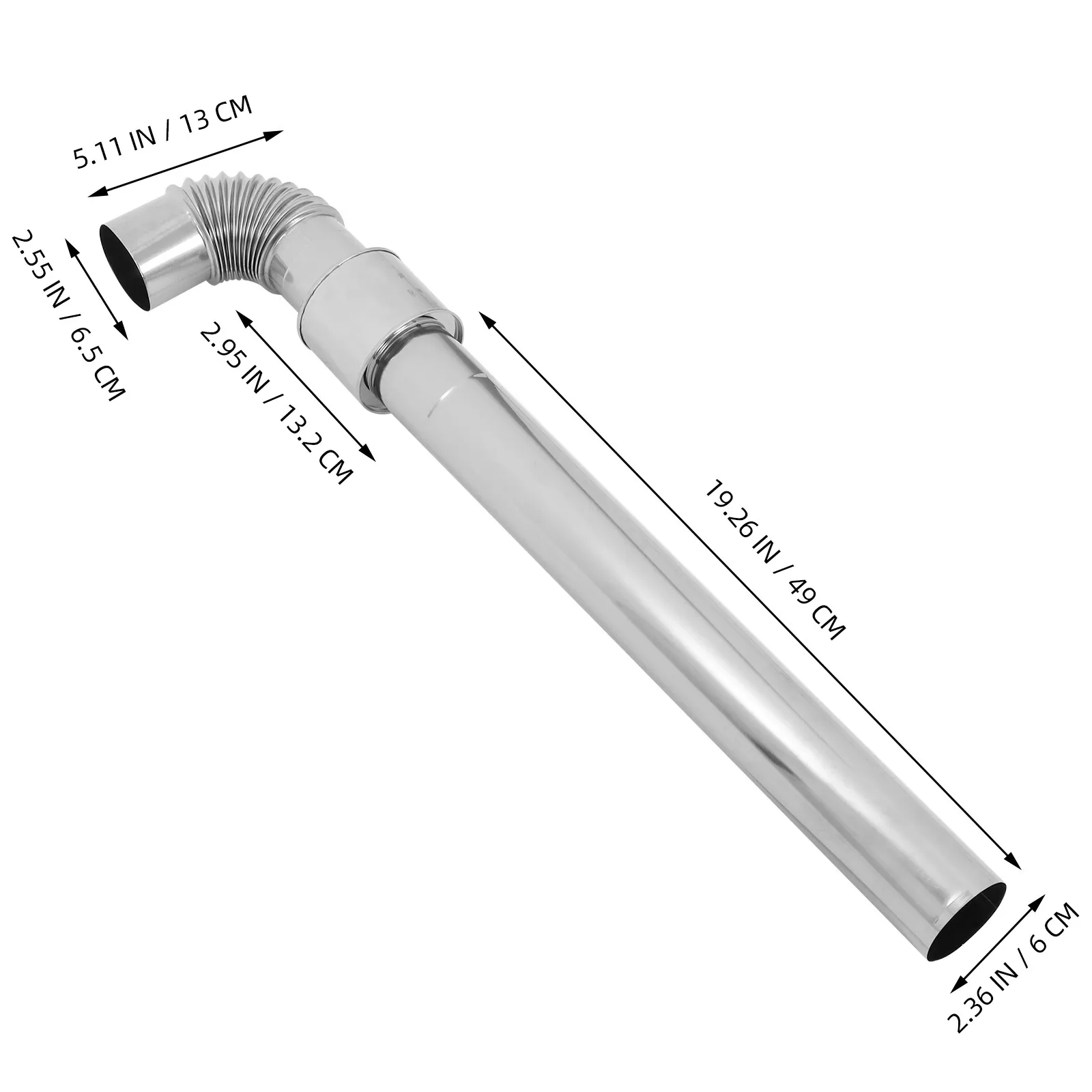 1Set Thickened Stainless Steel Stove Pipe Chimney Flue Straight Extension with for Home Heating Efficiency