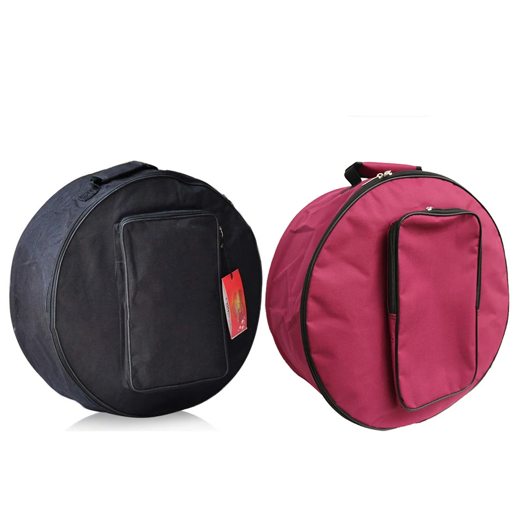 

Drum Storage Bag with Shoulder Strap Outside Pockets Case Holder Lightweight Small Backpack Musical Percussion Accessories Red