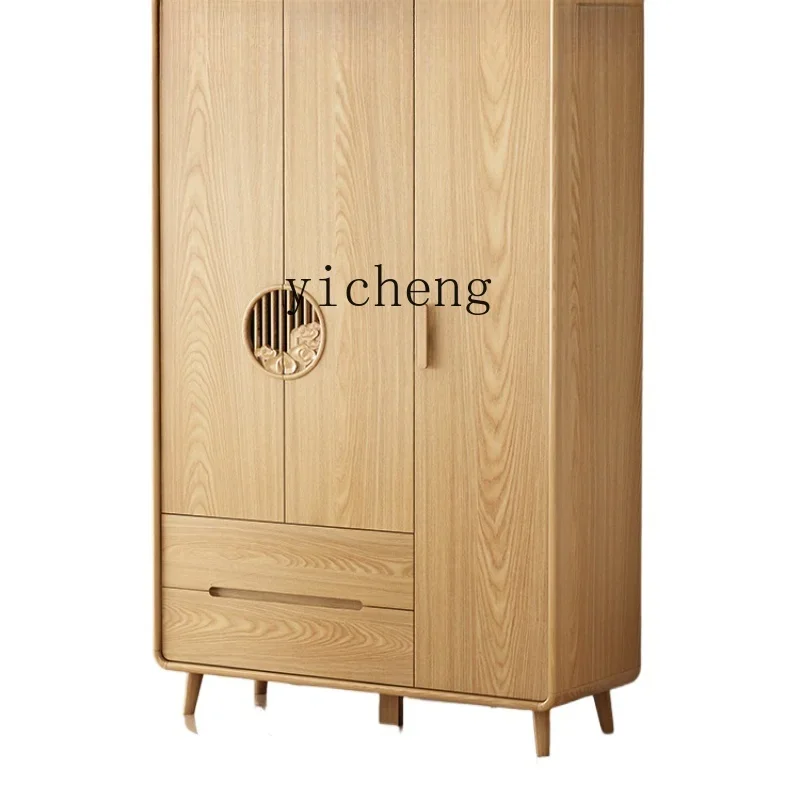 ZK log color wardrobe household bedroom solid wood frame living room vertical cabinet multi-functional utility cabinet