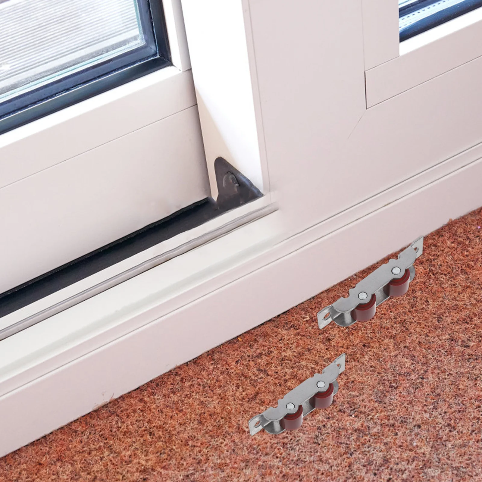 

Stainless Steel 10mm Sliding Door Flat Wheel Replacement 4pcs Smooth Glide Window Door Double Roller for Push Pull Systems