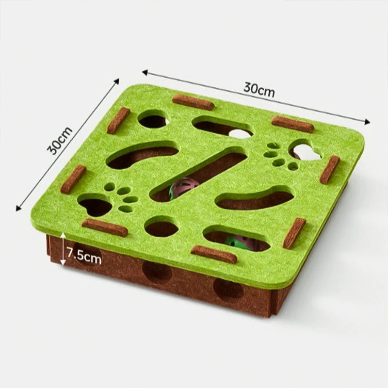 Cat Puzzle Toy Felt Puzzle Box Cat Exercise Toy With Ball Indoor Sports Entertainment Hunting Cat Toys For Indoor Cats