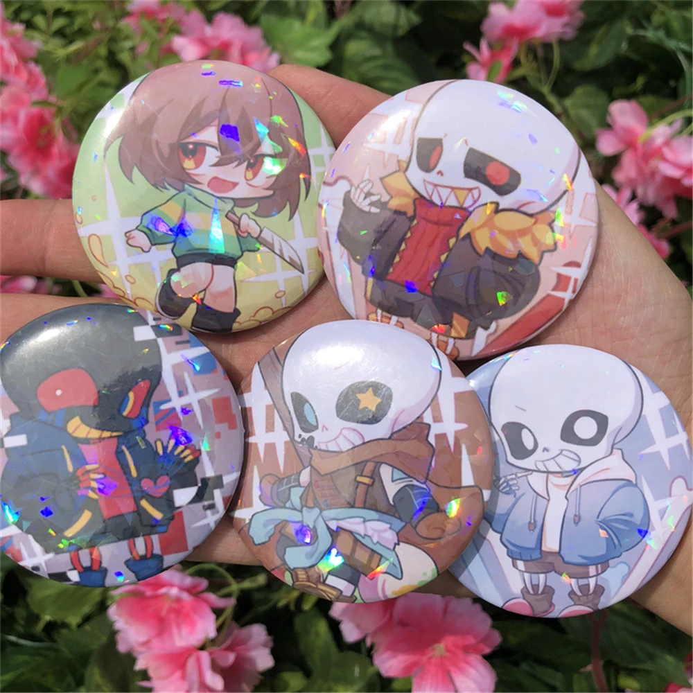 Game UNDERTALE Sans Frisk Asriel Dreemurr Cosplay Badge Pin SPTE Tinplate Brooch Prop