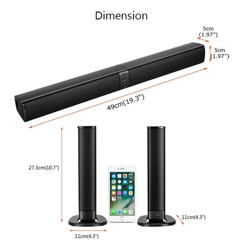 Wireless Bluetooth Speaker Home Theater System Stereo Surround Multifunctional Subwoofer Support TV/Computer Soundbar Echo Wall