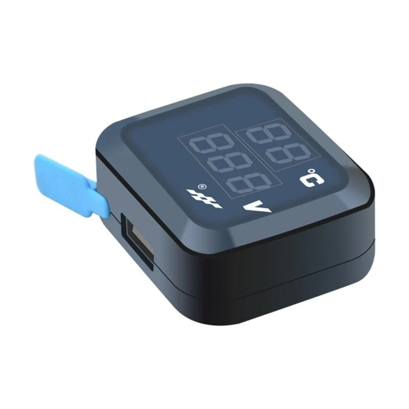 H7BD 3 in 1 Motorcycle Thermometer Voltmeter with USB Charging Port Handlebar Mounted