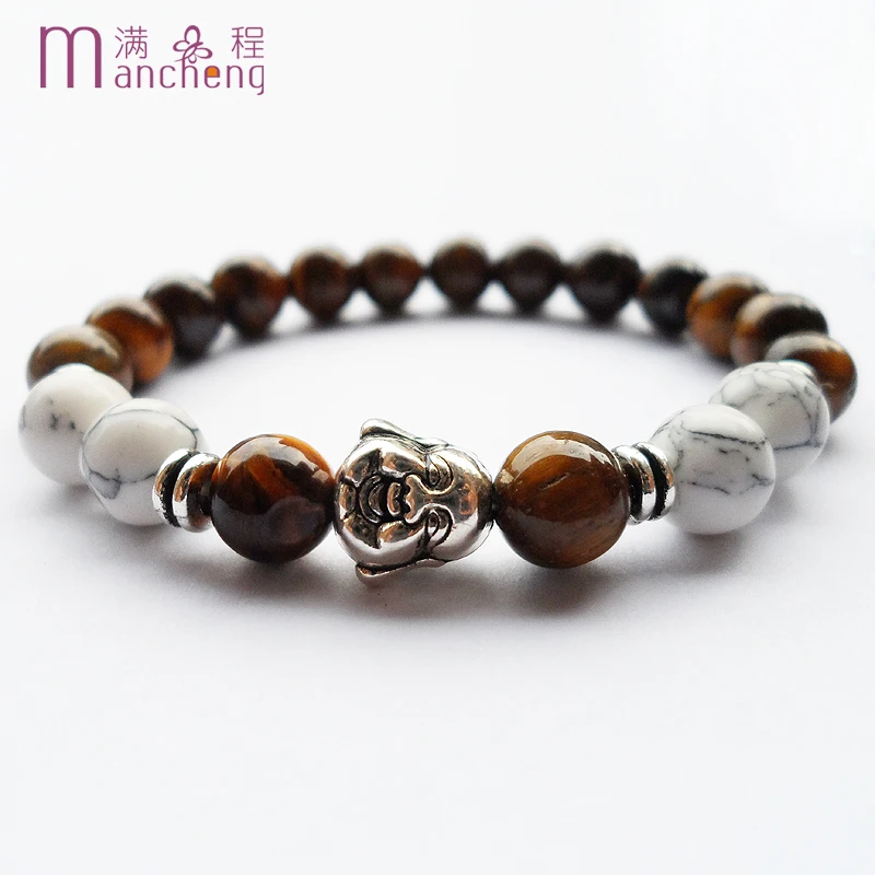 tiki tentacles Aesthetic Men Natural Tiger Eyes Beads Pulseras Mujer Yoga Buddha Head Bracelet أساور Women Lanyard Unisex