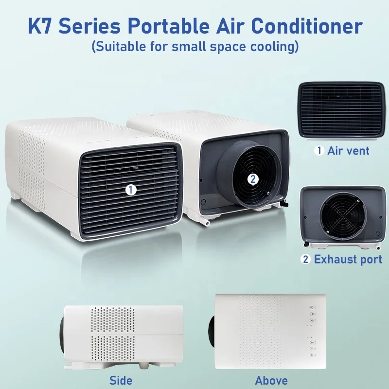 Room Air Conditioning Quiet Remote Control Cooling Only Mini Portable Air Conditioners for Kitchen Cabinet