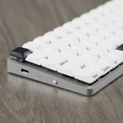 YMDK Slim Low profile MX PBT Keycap White Black Side Print Dye Sub for Nuphy 61/64/75/87/96/104 Mechanical Keyboard