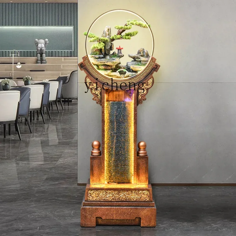 E21  Floor-standing Light Luxury Circulating Water Ornament Decorative Water Feature Wealth-attracting Water Curtain Wall