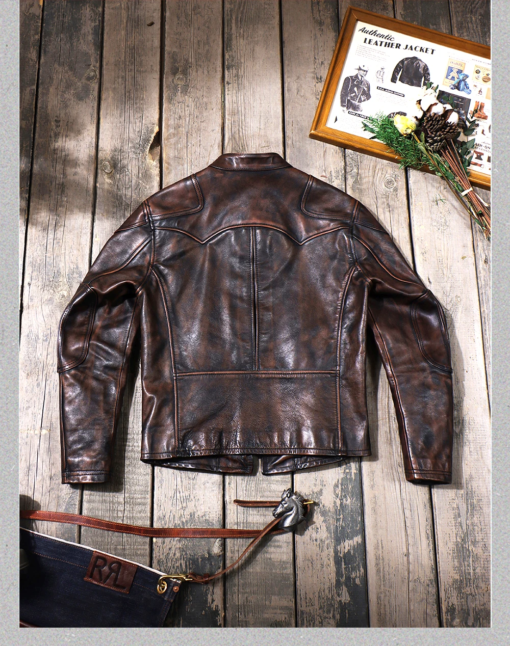 Tea Core Horseskin Venom Biker Leather Wash Distressed Tom Hardy