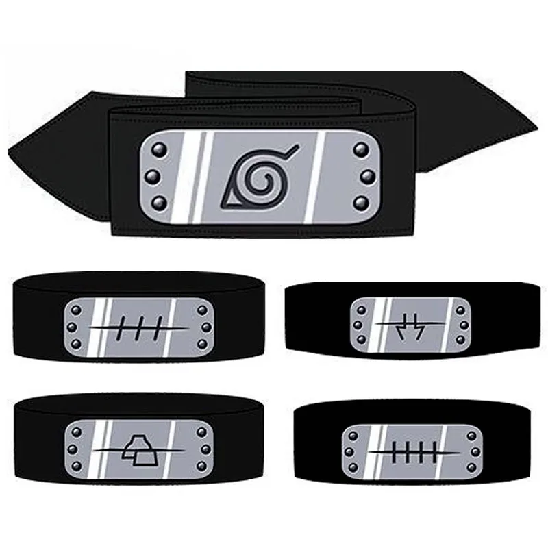 Anime Naruto Headbands CoolUzumaki Akatsuki Figure Cosplay Accessories Props Head Belt Cartoon Kids Boy Forehead Protector Toys