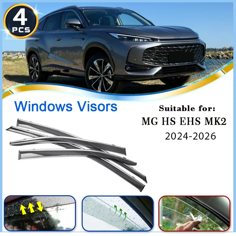 

Auto Window Visor For MG HS Accessories EHS 2024 2025 2026 Awning Trim Rain Shield Rain Guard Deflector Shelters Decorate Tools