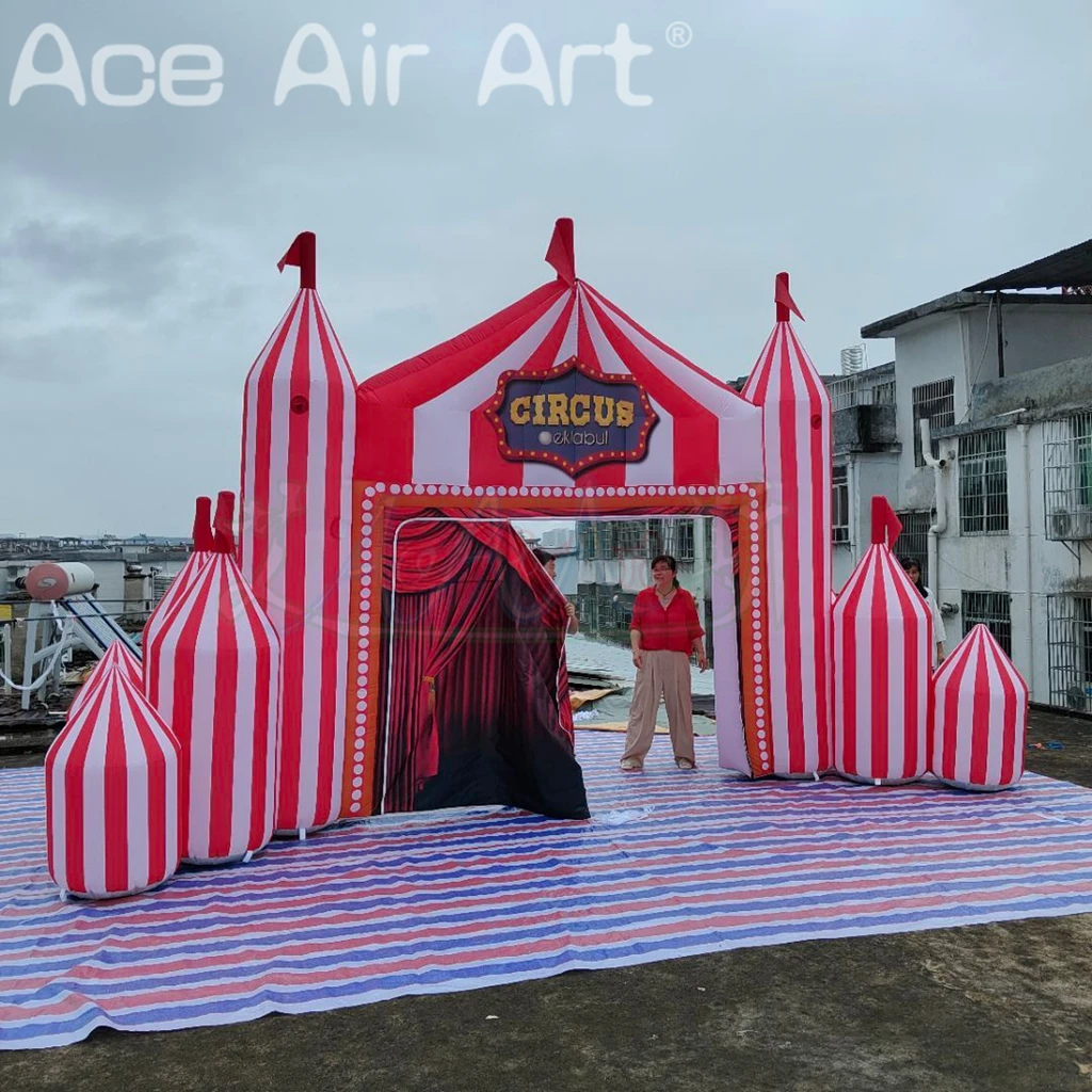 High Quality 8mWx5mH Inflatable Circus Arch For Performance Event /Stage Background Ace Air Art Manufacturing