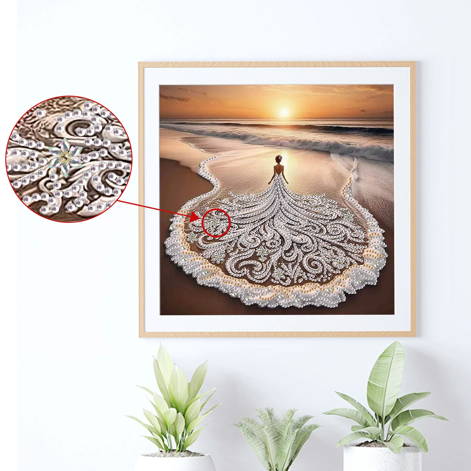 Diamond Art Painting Kit for Adults,Beach Goddess DIY Special Shape Diamond Art Kit for Beginners for Home Wall Decoration Gift - view 5