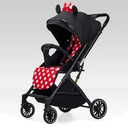 Il passeggino può sedersi e sdraiarsi carrello a quattro ruote carrello portatile pieghevole carrozzina da viaggio leggera per 0-3 anni