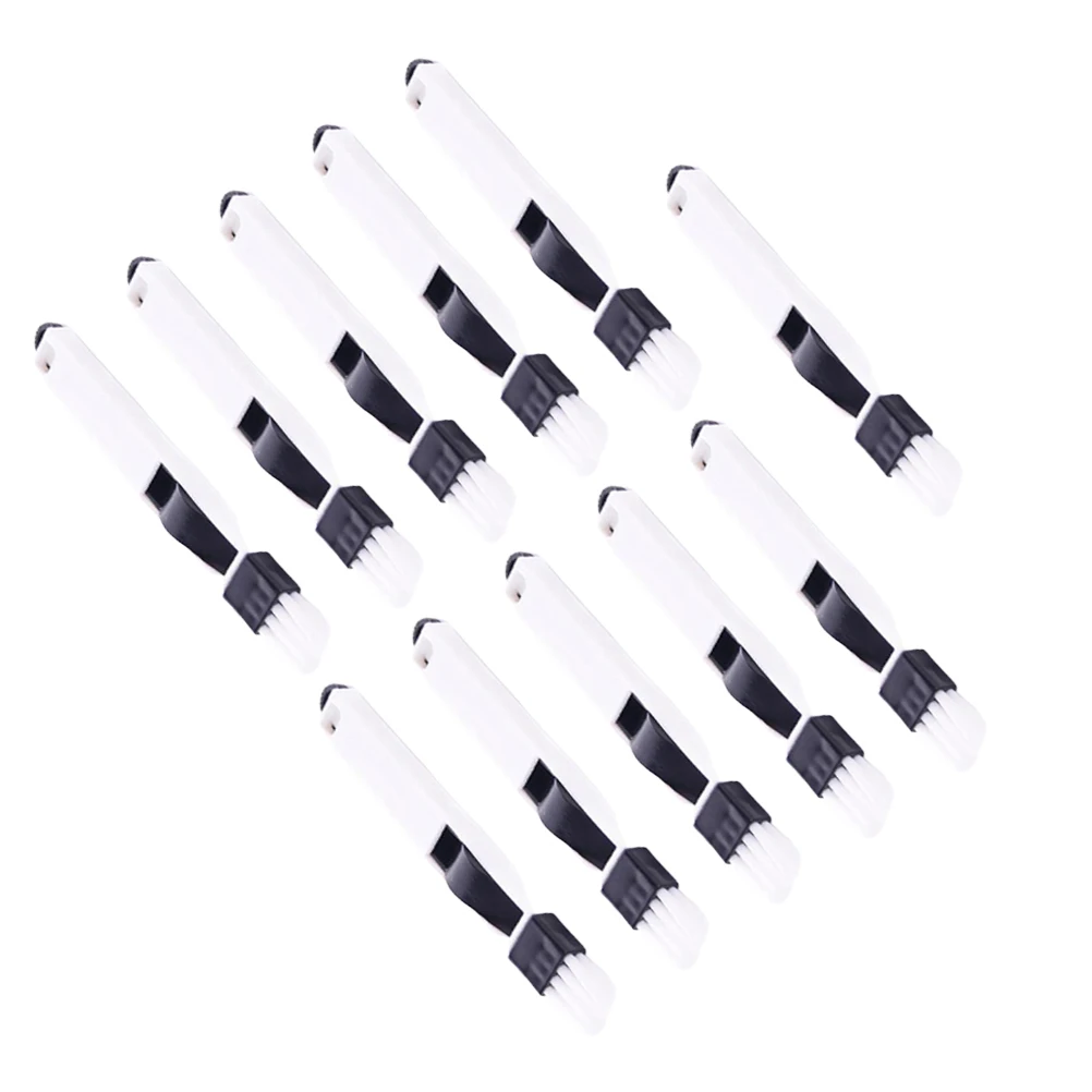 

11pcs 2 In 1 Small Brush Multipurpose Window Door Groove Corner Keyboard Detachable Cleaning Tool Dustpan Black Dusting Brush