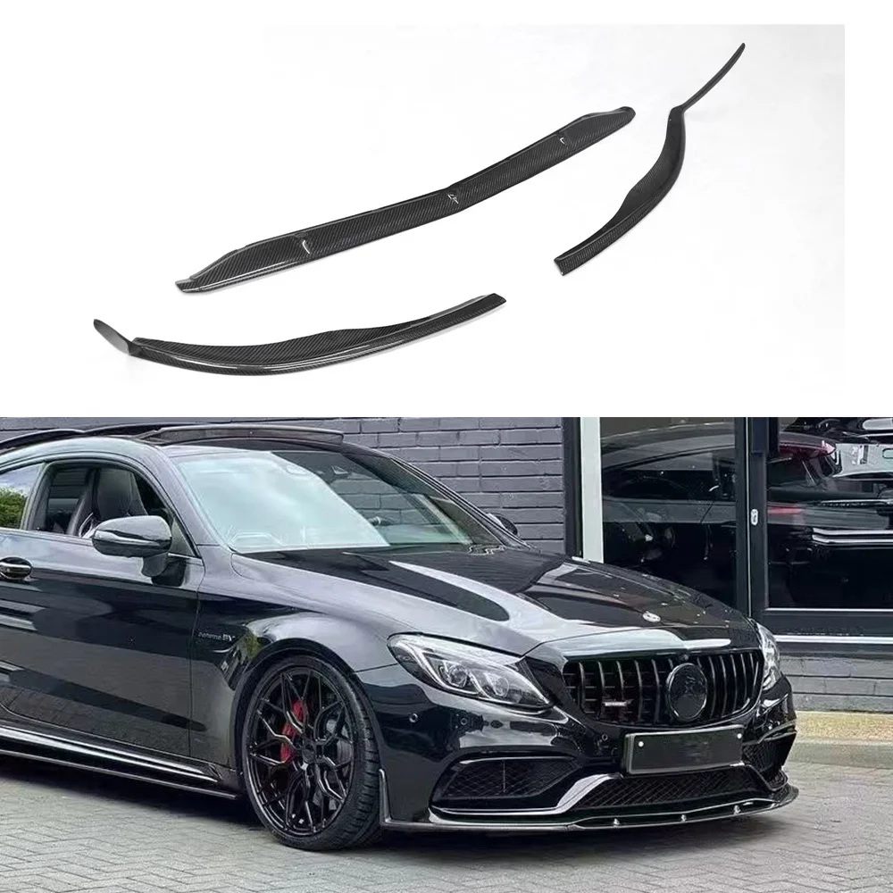 W205 C63 Coupe Carbon Fiber ED1 Style Front Lip Front Bumper Lip Front Separator For Mercedes Benz W205 C63 AMG Coupe view 2